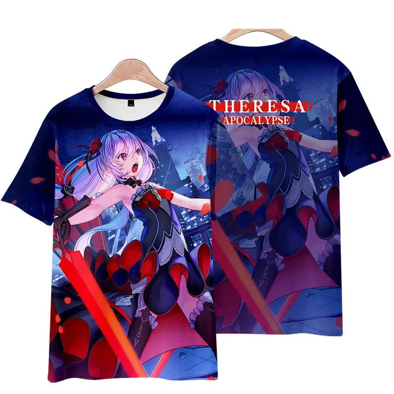 Футболка Honkai Impact 3 Seele Vollerei с 3D-принтом, летняя мода, с круглым вырезом и коротким рукавом, уличная одежда в стиле аниме, унисекс