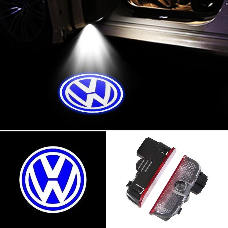 2Pcs LED Car Door Projector Welcome Ghost Shadow Light For VW Touareg Golf 5 6 7 Passat B6 B7 B8 B9 MK6 MK7 R GTI Accessories
