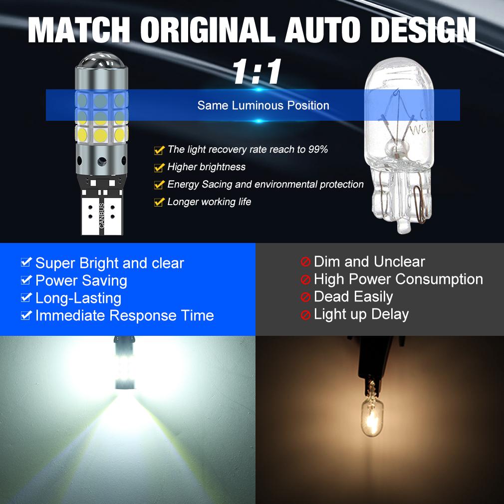 2 шт. W5W T10 LED CANBUS без ошибок 27SMD 3030 светодиодные чипы 194 168 салон автомобиля боковые огни автомобильные лампочки карта плафоны 12 В лампа 6000 К