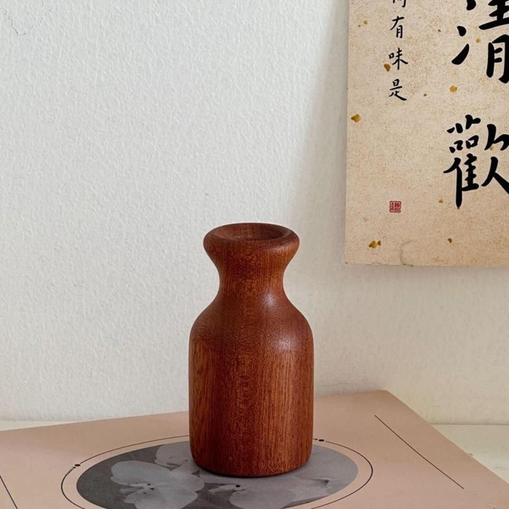 Minimalism Flowerpot Floral Arrangement Tabletop Decor Simple Wooden Vase Home Decor