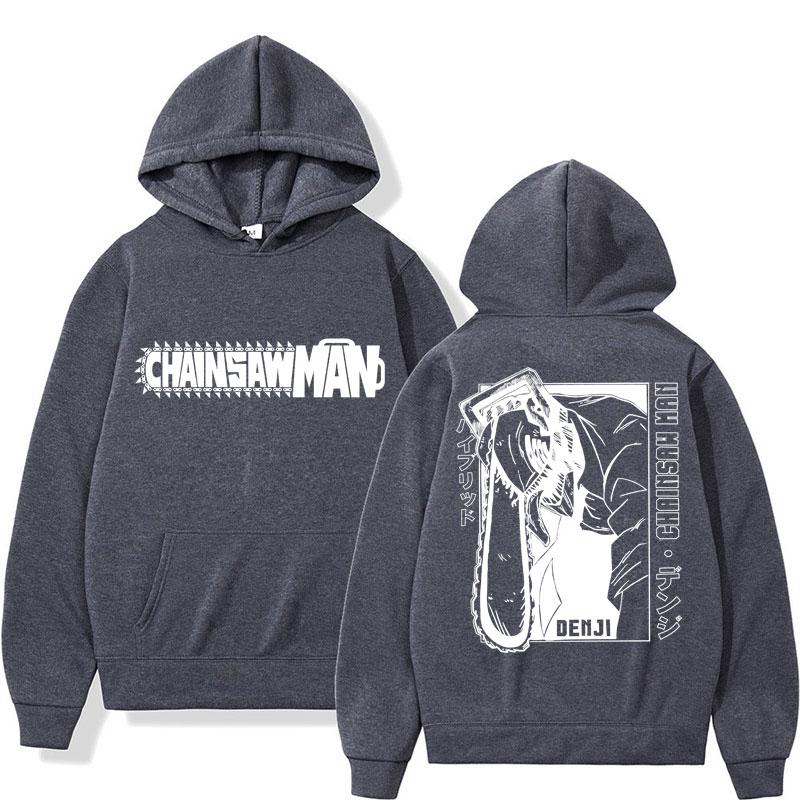 Mange Y2k Japan Anime Chainsaw Man Hoodie 90s Vintage Long Sleeve Makima Harajuku Oversized Fleece Hoody Sweatshirt