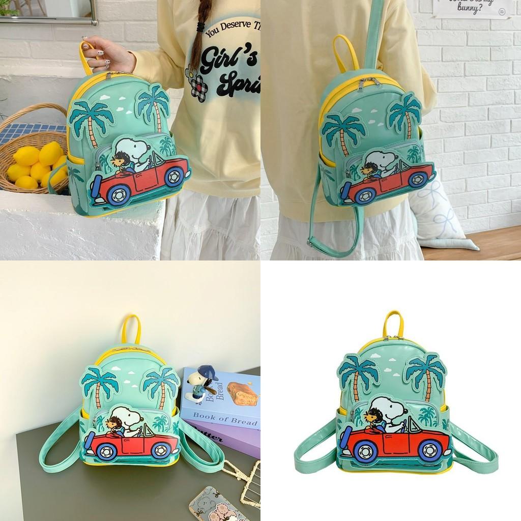 Мультяшный рюкзак Snoopy из ПУ-материала с застежкой-молнией для повседневных путешествий и детей