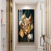 Abstract Plant Leaf Canvas Painting Modern Golden Black Posters and Prints For Cuadros Living Room Wall Art Decoration No Frame