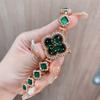 New Niche Four-leaf Clover Fashion Light Luxury Casual Bracelet Watch Temperament Inlaid with Rhinestones Women's Quartz Watch