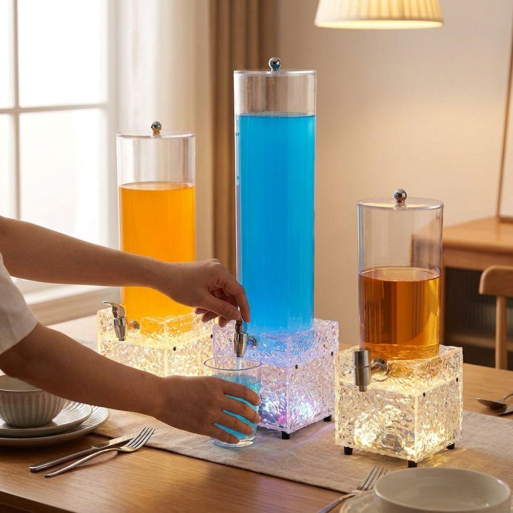Acrylic Beer Tower Dispenser Unbreakable Lighted Drink Dispenser Outdoor Camping