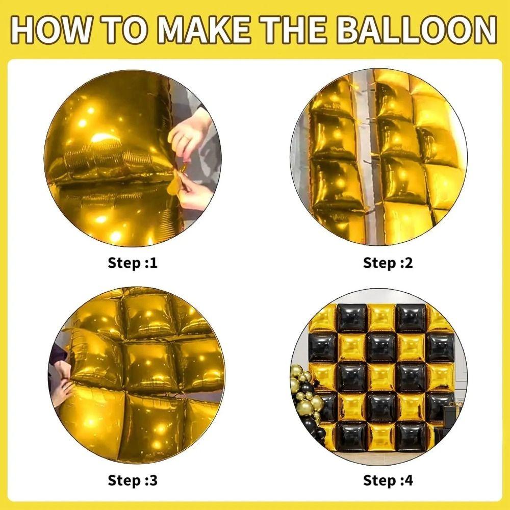 50Pcs Rose Pink Blue Square Foil Balloons DIY Wall Balloons Baby Shower Wedding Decoration