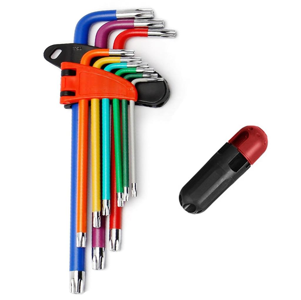 Набор шестигранных ключей Samcos с шариком, из легированной стали, шестигранные, для цифрового велосипеда, мотоцикла и дома, с ключом, звездообразным ключом, 9 штук, наконечник, ключи 1,5 мм-10 мм,