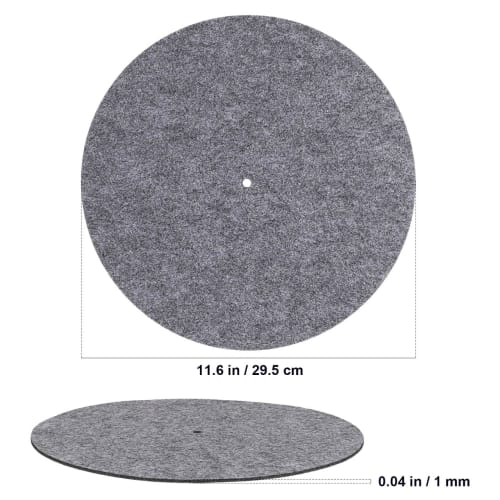 Totority 2-Piece Record Mat, Turntable Felt Mat, Vinyl Slipmat, DJ Slipmat, Record Protection Mat, Felt Mat, Gray