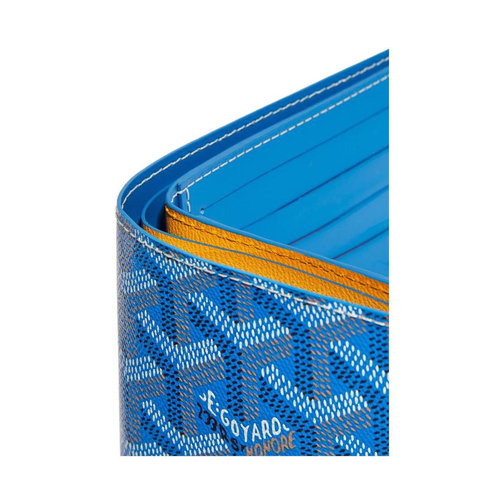 Goyard Складной холщовый и кожаный кошелек с монограммой Victoire, унисекс, черный, синий, зеленый VICTO8PMLTY