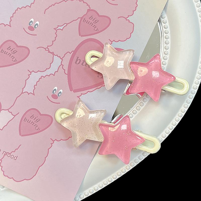 Милая милая шпилька со звездой, милая заколка для волос с пентаграммой, зажим для волос с утиным клювом, зажимы для боковой челки для девочек, аксессуары для волос Y2K
