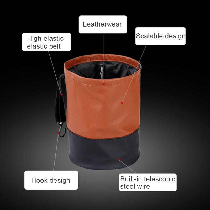 Складной автомобильный мусорный бак, водонепроницаемый качественный кожаный ящик для хранения мусора, портативный органайзер для зонтов, авто