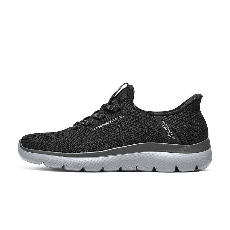 Skechers Summits Слипоны Мужские Стильный Комфорт Дышащая Поддержка Низкие Повседневная Обувь Черный 232939-BKCC