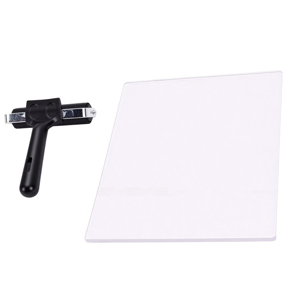 Gel Printing Plate with Rubber Brayer A4 Size Reusable Gel Monoprinting Plate for Art Craft Supplies