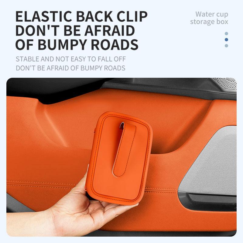 Car Seatback Water Cup Box Leather Mug Drinks Storage Bag Accessories For Mercedes Benz AMG A B C E S Class A180 CLK CLA GLE W21 UT0