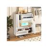 Armoire à chaussures - MUVOE - Moderne - Blanc - LED 16 couleurs