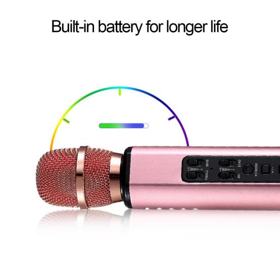 K6 Ручной беспроводной конденсаторный микрофон с Bluetooth-совместимостью для караоке и речи, динамик