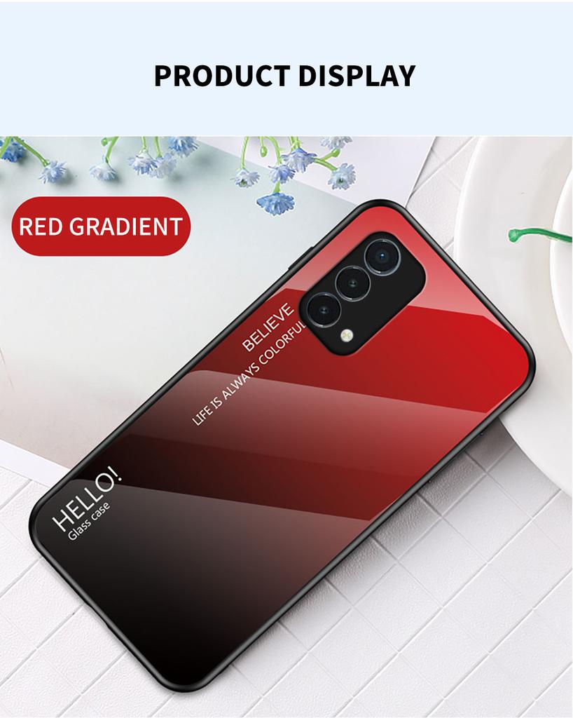 Чехол для OnePlus Nord CE N10 N100 N200 5 5T 6 6T 7 7T 8 8T 9 10 Pro с градиентом Aurora, закаленное стекло, мягкая рамка, задняя крышка, чехол для телефона