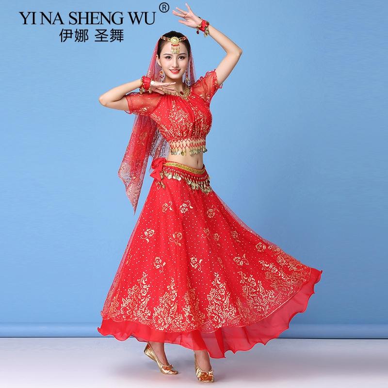 Болливудское платье, костюм, женский комплект для индийского танца, сари для танца живота, одежда для танца живота, одежда для выступлений, шифоновый танцевальный комплект, новый