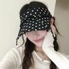 Ponytail Hat Polka Dot Sun Visor Breathable Adjustable Open Top Cap Wide Brim Washable Beach Hat Ladies