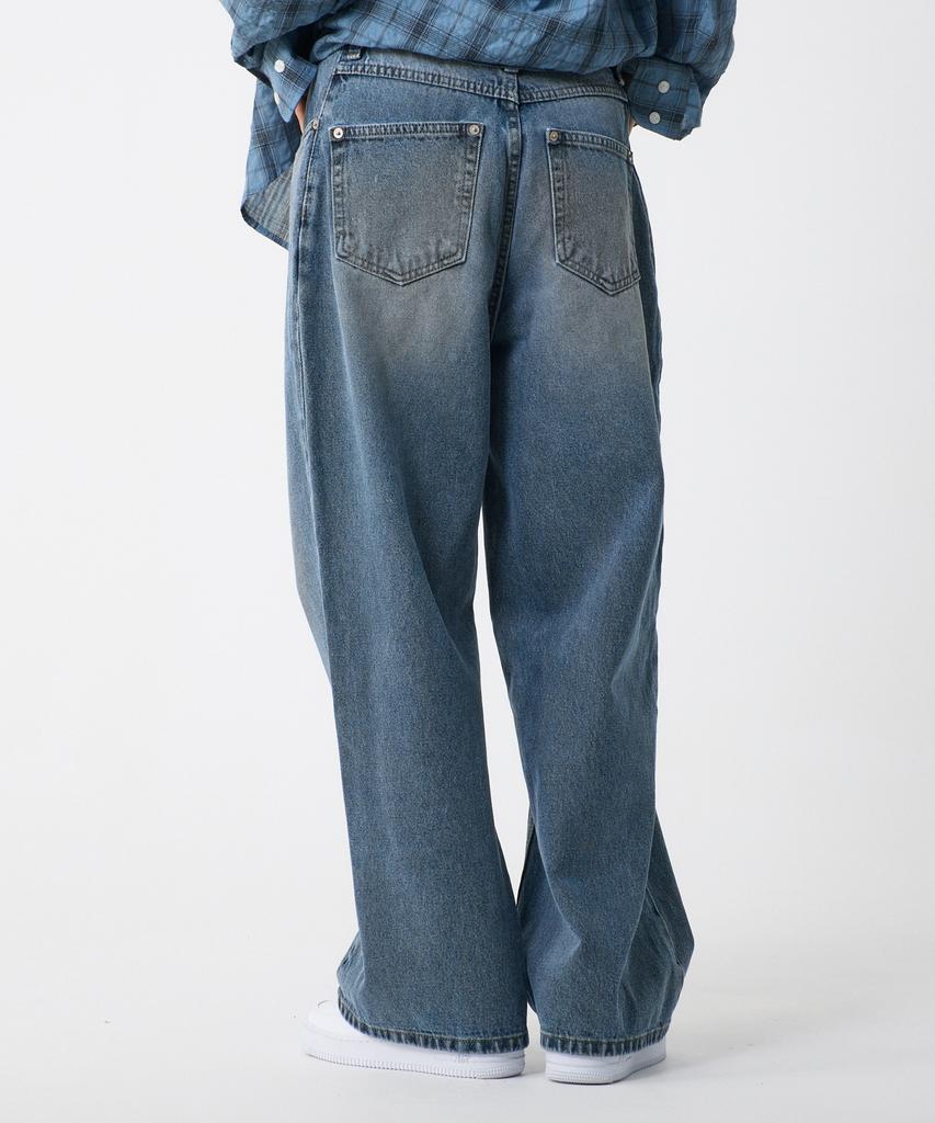 UNKNOWN PLANET Vintage Semi-Wide Denim Pants Washed Blue