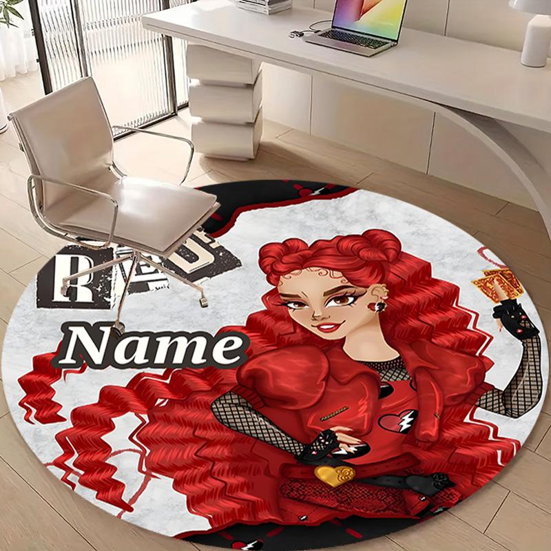 Personalized Descendants The Rise of Red Round Chair Office Rug - Perfect for Mat, Office Chair & More - Ideal Gift for Birthdays and Holidays