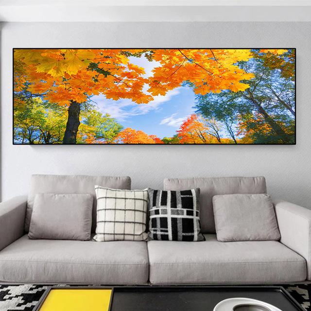 Landscape Sunlight Green Trees Leaves Forest Canvas Painting Nature Posters and Prints Wall Art Pictures Home Decor No Frame