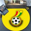 Круглый ковер с принтом национальной сборной Ганы, Нескользящий моющийся круглый ковер для гостиной, спальни, игровой комнаты, Декор для спортивного болельщика, Праздничный подарок на день рождения
