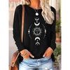 Pink Love Letter Lip Print T Shirt Long Sleeve Crew Women's Autumn Winter Long Sleeved Black T-shirt Loose  Comfortable