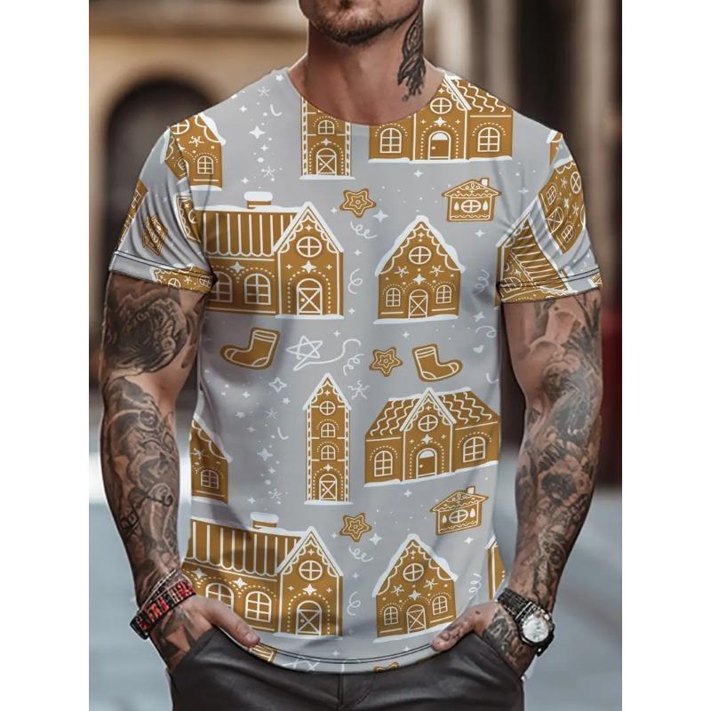 Hat Sale Ho Ho Ho Christmas Theme T-shirt 3D Print Crew Neck Short Sleeve Funny T Shirt for Men Women Clothing Tops