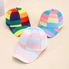 Baseball Cap Women Summer Hats For Women Striped Rainbow Color Hip Hop Travel Sunshade Sweet Cap Female Street Dance Party Hat