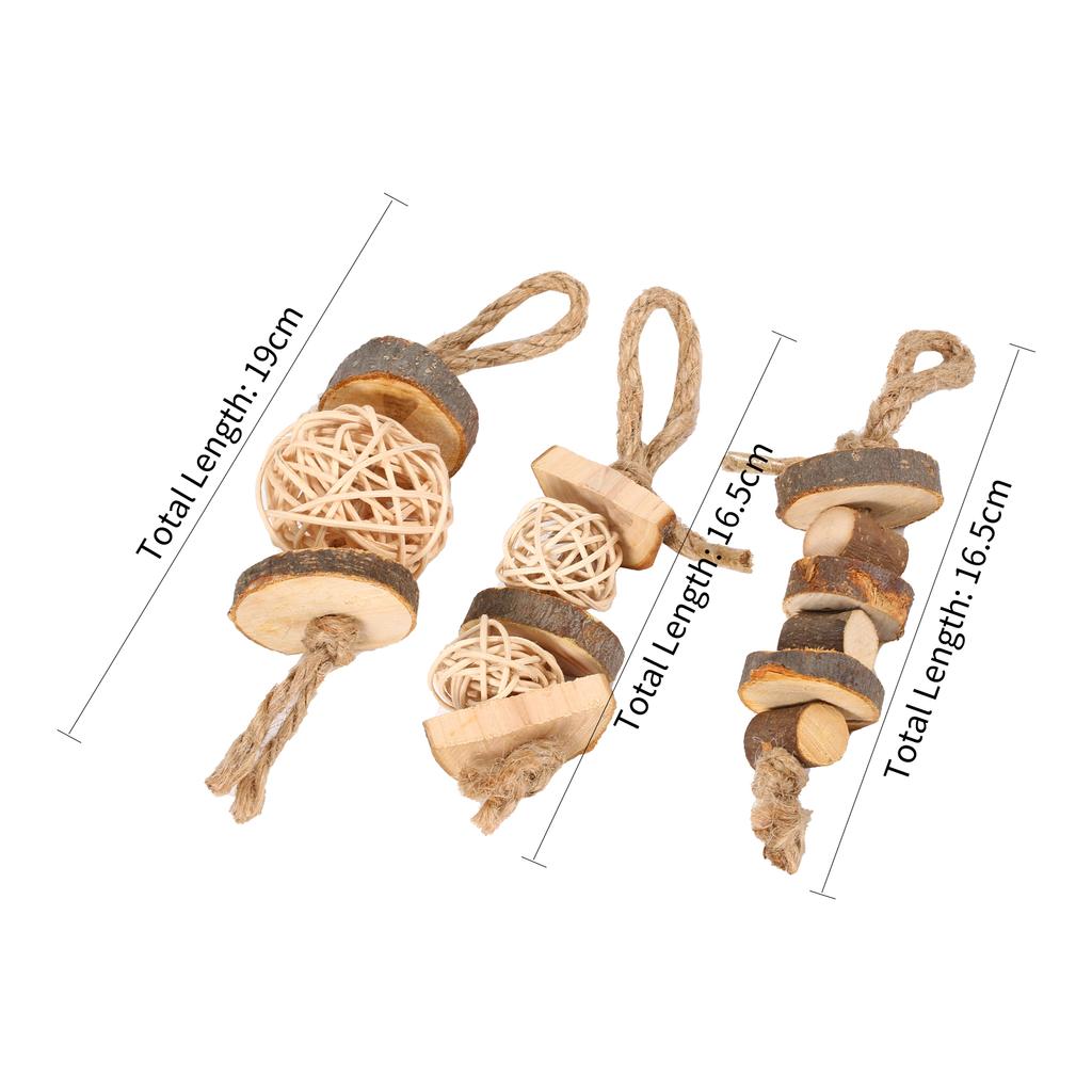 Hamster Chew Toys 3pcs Chinchilla Chew Toys Teeth Care Molar Toy for Rabbit Hamster Guinea Pigs