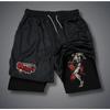 Аниме принтованные мужские шорты для взрослых Double Fitness спортивные и повседневные брюки среднего размера