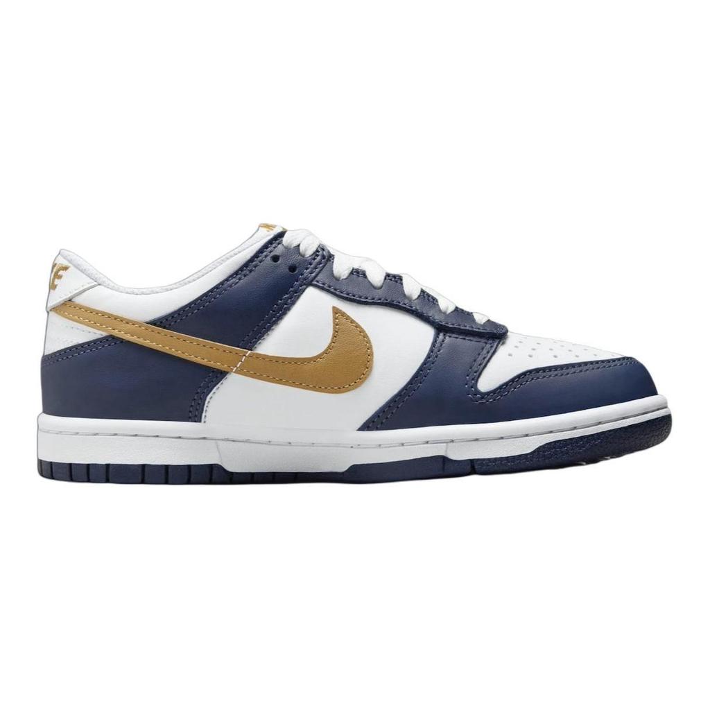 Nike Dunk Low GS Midnight Navy Wheat Kids Sneakers Blue White FB9109-111