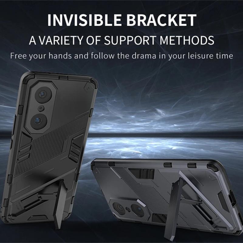 Rugged Armor Shockproof Phone Case For Huawei Nova 9 11 SE 12 Honor 50 70 90 100 Pro Hidden Holder Stand Back Cover
