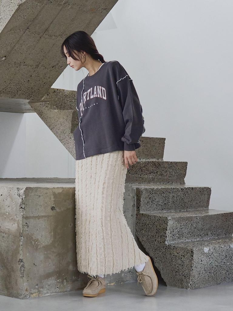 Юбка-миди узкая трикотажная с бахромой Cohen 76706460227 0900 ЧЕРНЫЙ(09) СВОБОДНО