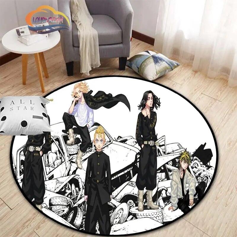 Аниме Токио Мстители круглый ковер мультфильм коврик для гостиной кухни столовой детские коврики коврик для йоги