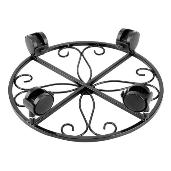 2 Pcs Metal Plant Caddy with Wheels Heavy-duty Flower Pot Stand with Casters Indoor Outdoor Rolling Plant Stands for Potted Plants