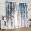 Four Seasons Universal Colorful Floral Flowers Romantic Digital Printed Living Room Curtains Rod Pocket Curtains Living Room