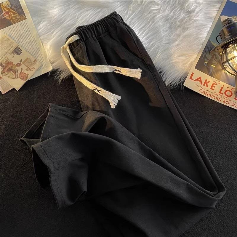 Retro straight jeans men's spring and autumn American high street trendy casual pants boys loose trend wide-leg trousers