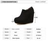 Fashion 2025 Autumn Winter New Stylish Women Ankle Boots Sexy Platform Round Toe Wedges Booties Ladies Boats Mujer Size 32-43 Black Beig