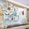 Обои 3D Рельеф Цветок Фреска Гостиная Спальня Ресторан Телевизор Фон Настенное украшение Фреска