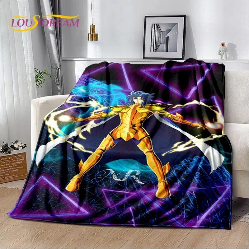 Мягкое фланелевое одеяло из мультфильма Saint Seiya 3D Retro для кроватей, диванов, пикников, пледов для отдыха на свежем воздухе, подарков