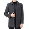 Down-lined Woolen Coat Men's Mid-length Winter Thickened Plaid Double-sided Woolen Cashmere Coat Woolen Coat