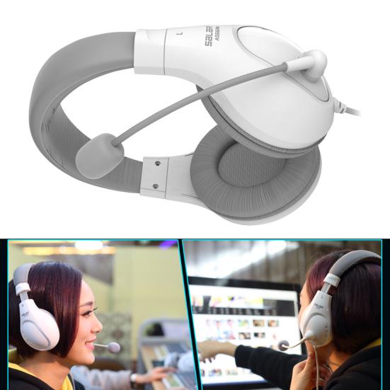 Salar-A566N Wired Headphone Sensitive Microphone ABS High Fidelity Headset for Office Meeting