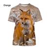 2024 Fashion 3D Printing T-shirt Animal Fox T-shirt Men's Casual T-shirt Breathable Soft and Comfortable T-shirt