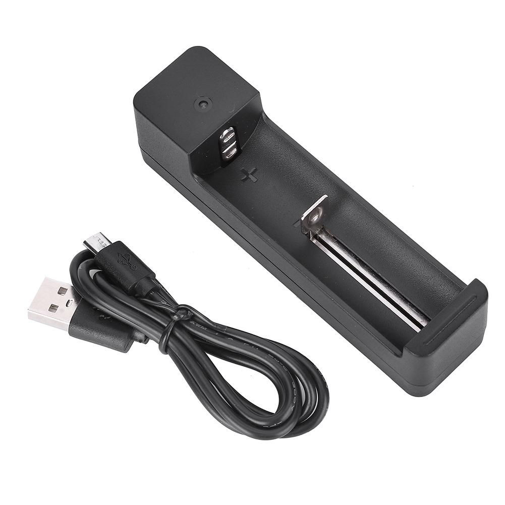 Черный универсальный USB-адаптер-зарядное устройство для аккумуляторов, один слот, светодиодный, интеллектуальная зарядка для литий-ионных элементов 18650 26650 14500