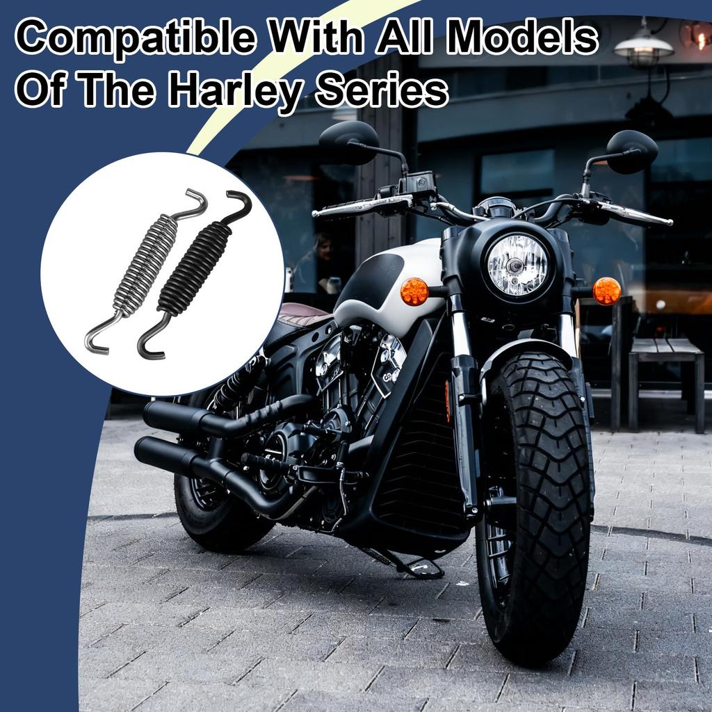 2 Pieces Universal Motorcycle Kickstand Spring Metal Sidestand Support Replacement Compatible with Harley Davidson Dyna Sportster Softail Touring