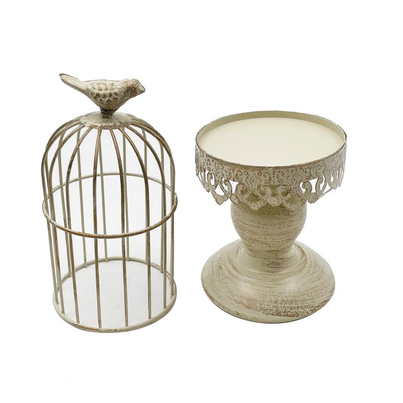 Ретро потертый подсвечник декоративный подсвечник в виде птичьей клетки винтажный металлический подсвечник для свадебной вечеринки домашний декор 11,8 дюймов