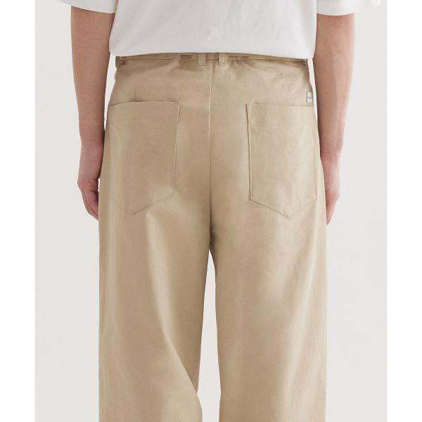 Covernat Minimalist Loose Fit Fashion Solid Color Straight Leg Casual Pants Unisex bottoms Beige CO2501PT12BE