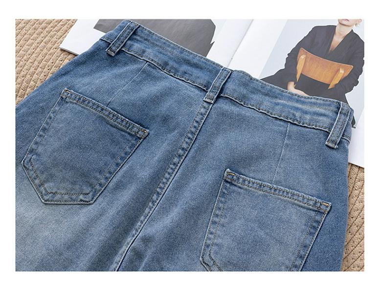 2025 Новые джинсы петит с вышивкой в китайском стиле с высокой посадкой и широкими штанинами